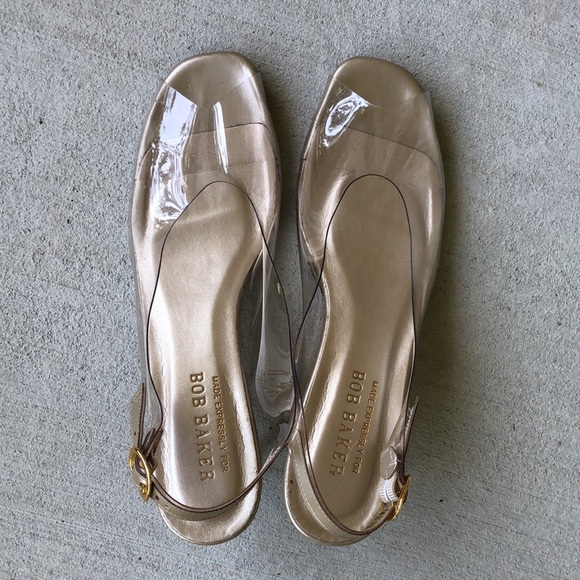 BOB BAKER Cinderella Clear Peep Toe Sling Back Heels - Picture 10 of 14